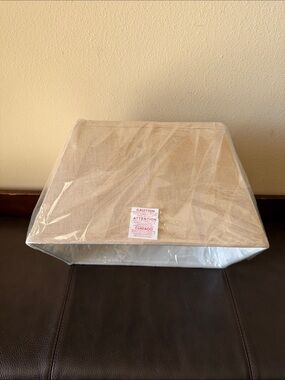 Rectangular Lamp Shade Beige/Cream Color with Silver Hardware